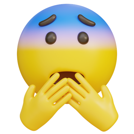 Worried Expression With His Hand Covering His Mouth Emoji  3D Icon