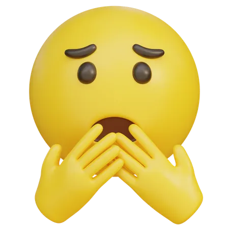 Worried Expression With His Hand Covering His Mouth Emoji  3D Icon