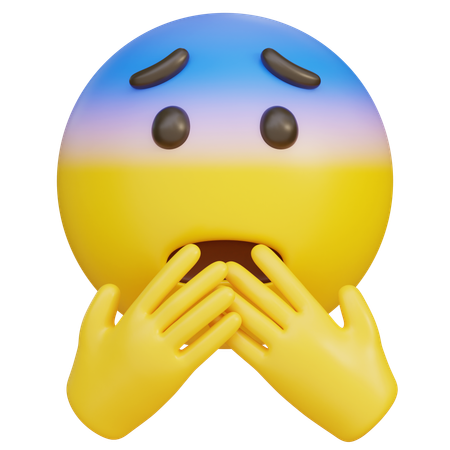 Worried Expression With His Hand Covering His Mouth Emoji  3D Icon