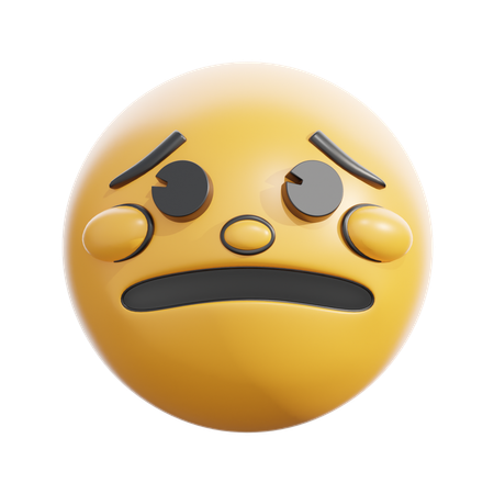 Worried face  3D Icon
