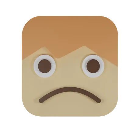 Worried face  3D Emoji