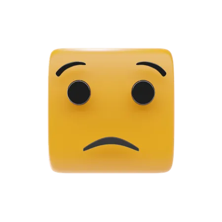 Worried Face Emoji  3D Icon