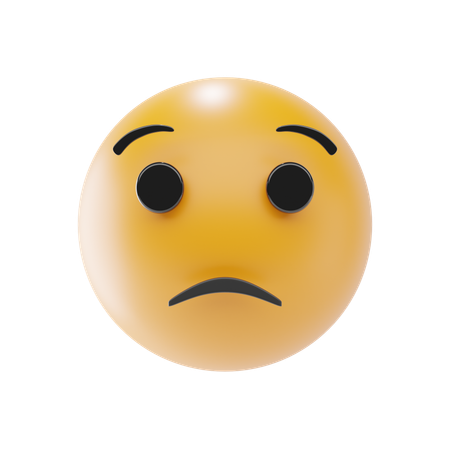 Worried Face Emoji  3D Icon