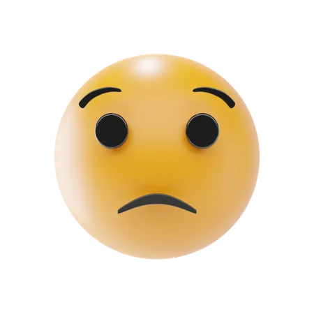 Worried Face Emoji  3D Icon