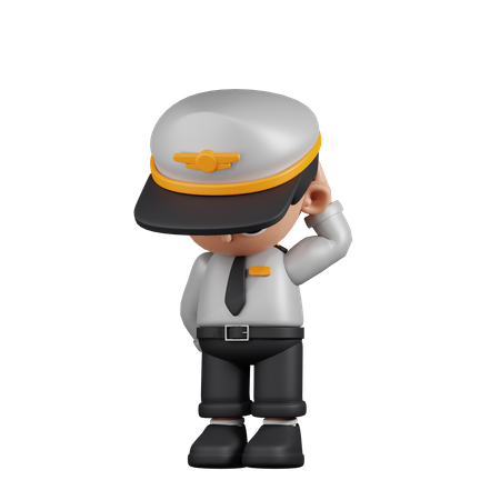 Worry Pilot  3D Illustration