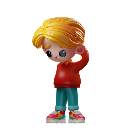 Worrying boy  3D Icon