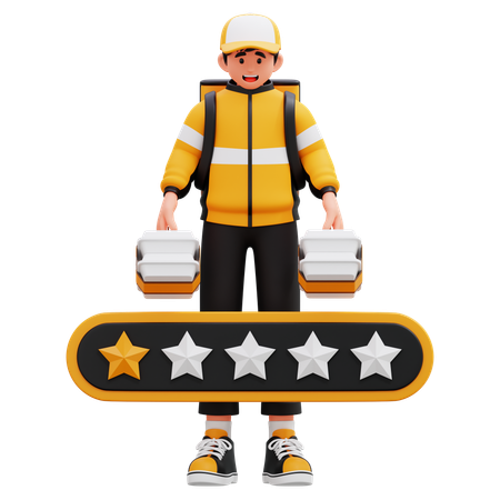 Worst Rated Delivery Guy  3D Illustration