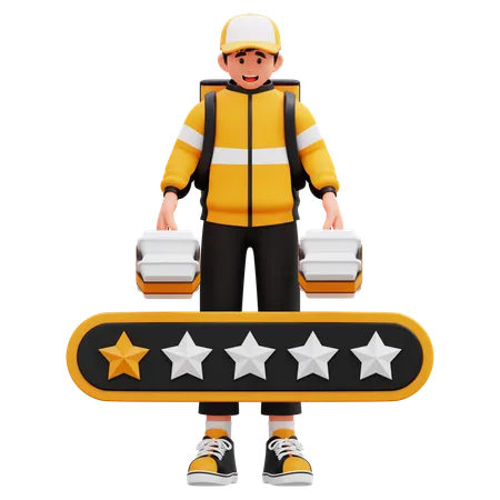Worst Rated Delivery Guy  3D Illustration