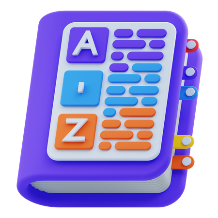 Wörterbuch Buch  3D Icon