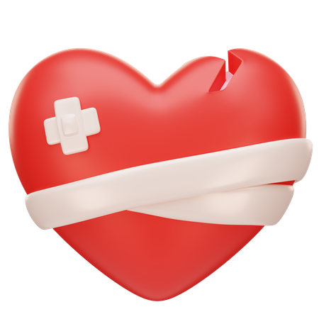 Wounded Heart  3D Icon