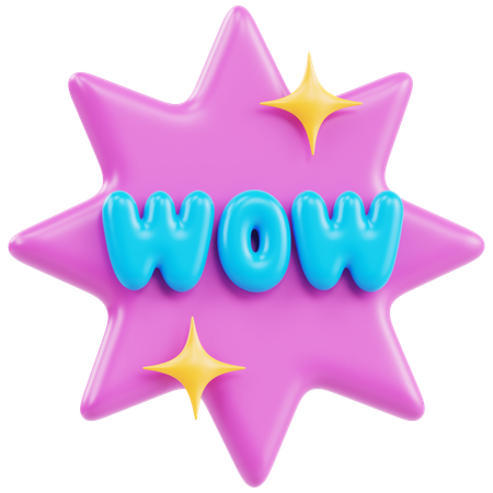 Wow  3D Icon