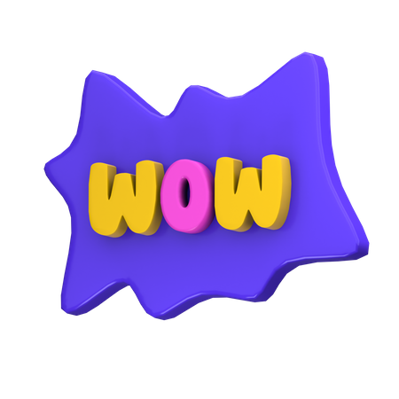 Wow  3D Sticker