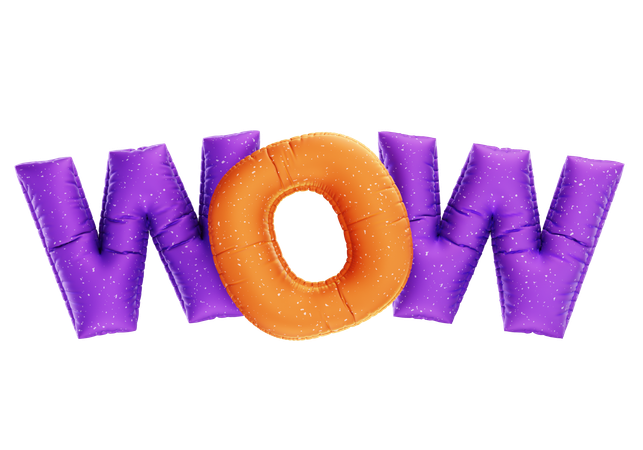 WOW Balloon Text  3D Icon