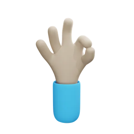 A Clean Okay Handsign For Your Project 3D Illustration