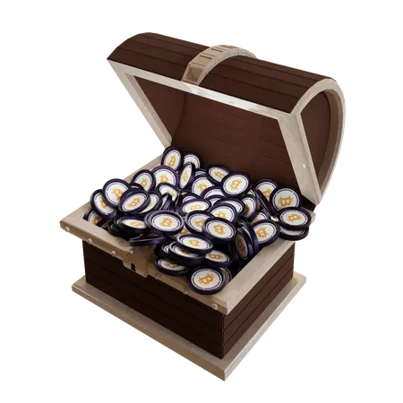 Wrapped Bitcoin (WBTC) Treasure Chest  3D Icon