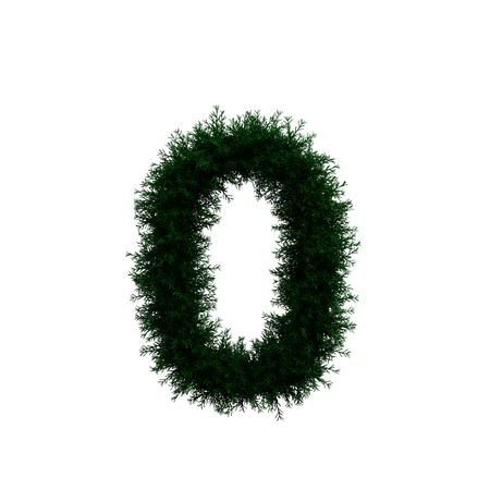 Wreath Number 0 3D Illustration