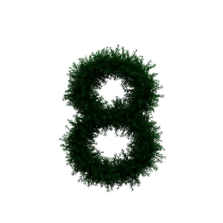 Wreath Number 8  3D Illustration