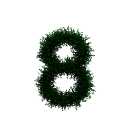 Wreath Number 8 3D Illustration