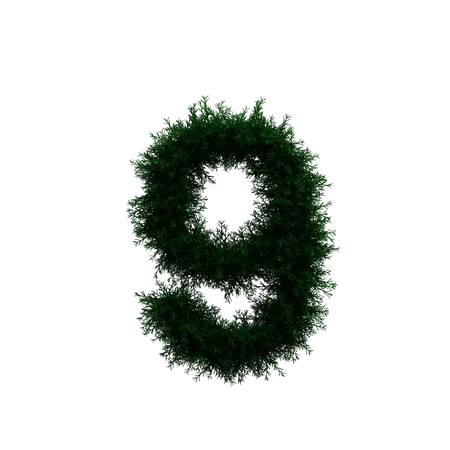 Wreath Number 9 3D Illustration