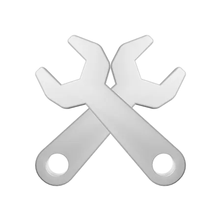 Two Cross Wrench Tools Utility 3D Illustration