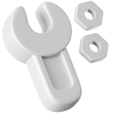 Wrench and bolt  3D Icon