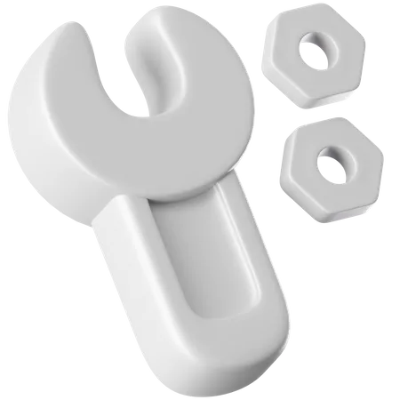 Wrench and bolt  3D Icon