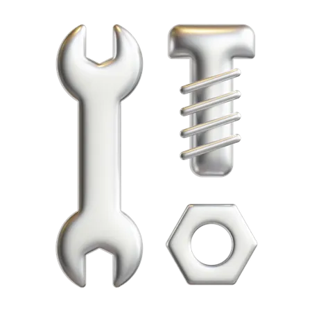 Wrench And Bolt  3D Icon