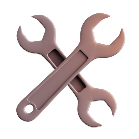 Wrench And Cross  3D Icon