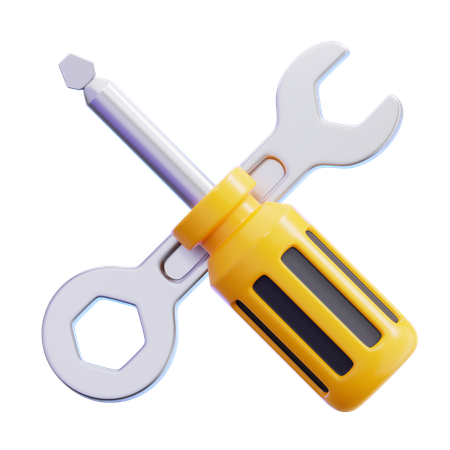 Wrench And Screwdriver  3D Icon