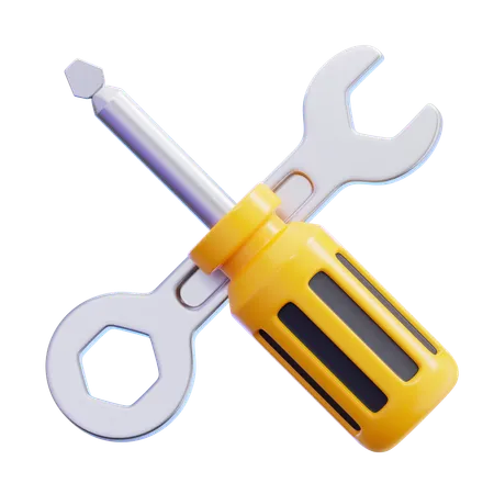 Wrench And Screwdriver  3D Icon