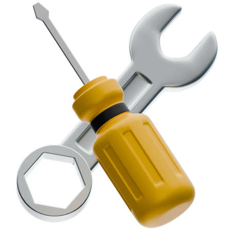 Wrench and Screwdriver  3D Icon