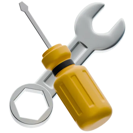 Wrench and Screwdriver  3D Icon