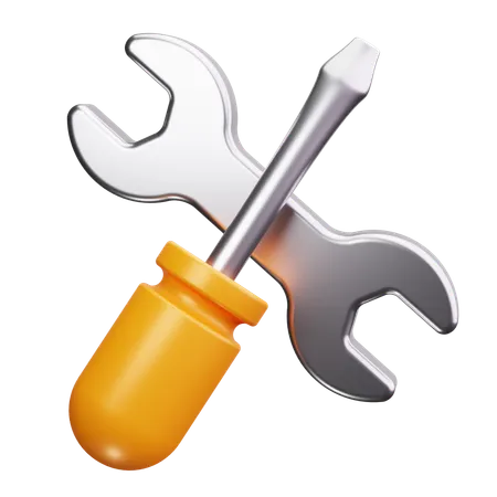 Wrench and Screwdriver  3D Icon