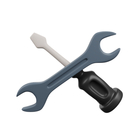 Wrench And Screwdriver  3D Icon