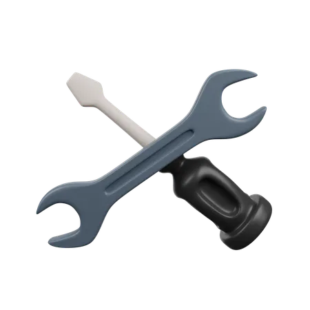 Wrench And Screwdriver  3D Icon