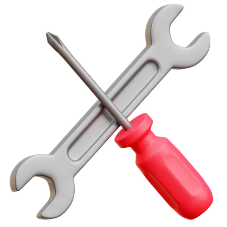 Wrench And Screwdriver  3D Icon