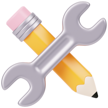 Wrench & Pencil  3D Icon