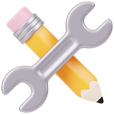 Wrench & Pencil  3D Icon