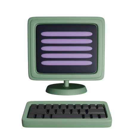 Computer Machine For Data Typing 3D Icon