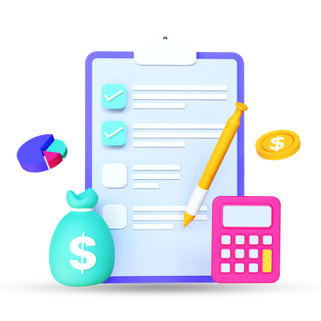 Write Budget  3D Illustration