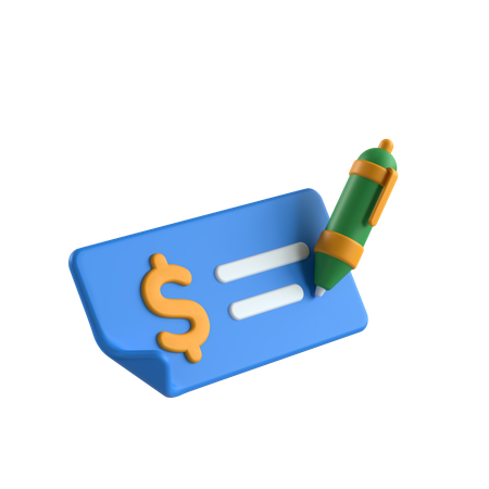 Write Cheque  3D Icon