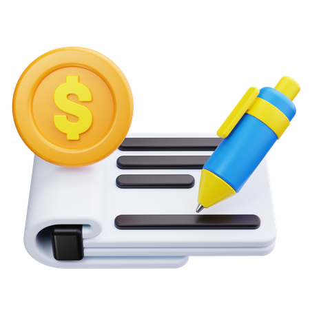 Write Cheque  3D Icon