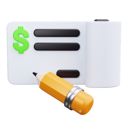 Write Cheque  3D Icon