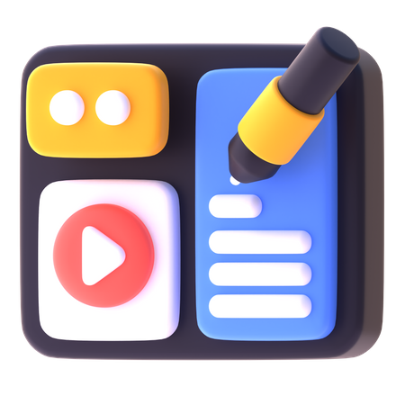 Write Content  3D Icon