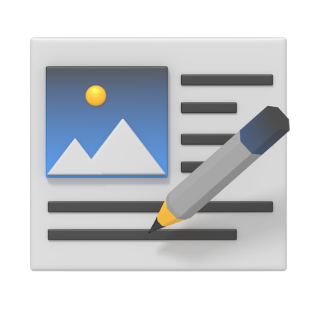 Write Content  3D Icon