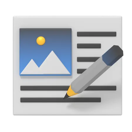 Write Content  3D Icon