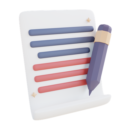 Write Document  3D Icon