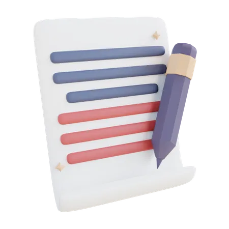 Write Document  3D Icon