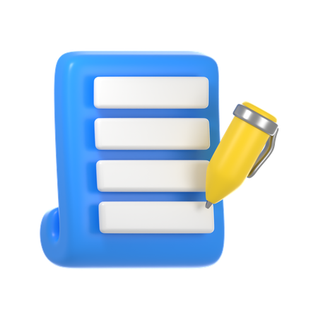 Write Document  3D Icon