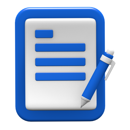 Write Document  3D Icon